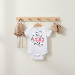 Fishing ONESIE®, Our greatest catch, Pregnancy Reveal, Fishing Baby Gifts, Baby Announcement, Fishing Daddy shirt, Expecting Greatest Catch