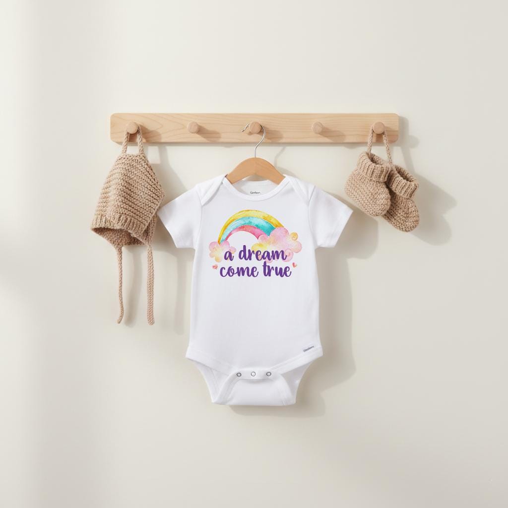IVF Baby, Dream Come True Rainbow Baby Onesie, Pregnancy After Loss Gift, Rainbow Baby Shower Gift, Baby Announcement Outfit, Newborn Gift