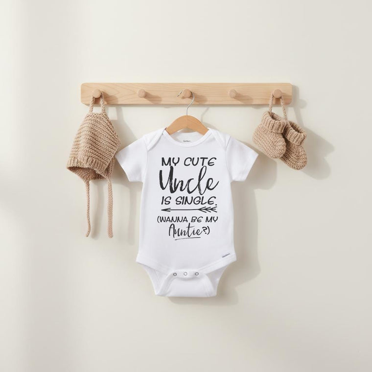 Uncle Onesie®, My Cute Uncle Is Single, Newborn Gift, Uncle Gift, Funny Baby shirt, Auntie shirt, Cute Baby Clothes, Baby Shower Gift, Uncle
