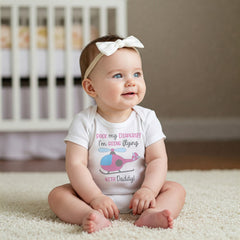 "Pack my diapers!! I'm going Flying with Daddy!"  This helicopter baby bodysuit, t-shirt (or organic onesie®) is perfect for your newest little flying buddy!  Design features a cute helicopter !with the words "Pack my diapers! I'm going flying with Daddy!" in fun fonts!  This pilot theme bodysuit makes a great baby shower gift for the family that that has a pilot or loves flying! Also works great as a pregnancy reveal!