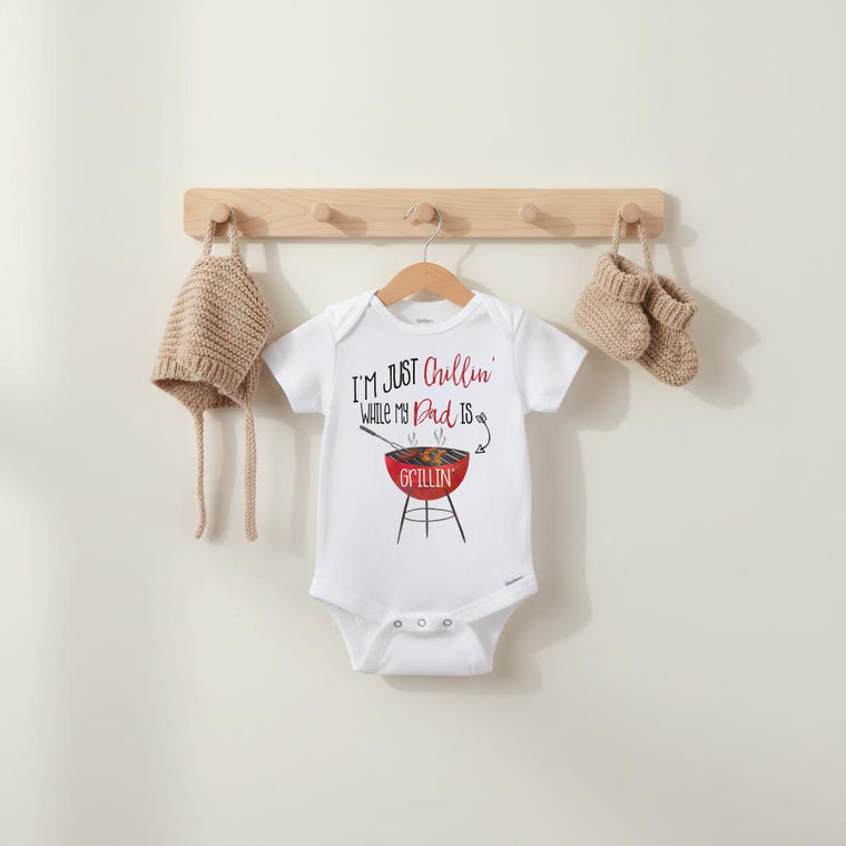 Dad Onesie®, Father Gift from Baby, Father's Day Gift, Cute Baby Gift, Baby Shower Gift, BBQ Shirt,Grillin Daddy, BBQ Gift, Pregnancy Reveal