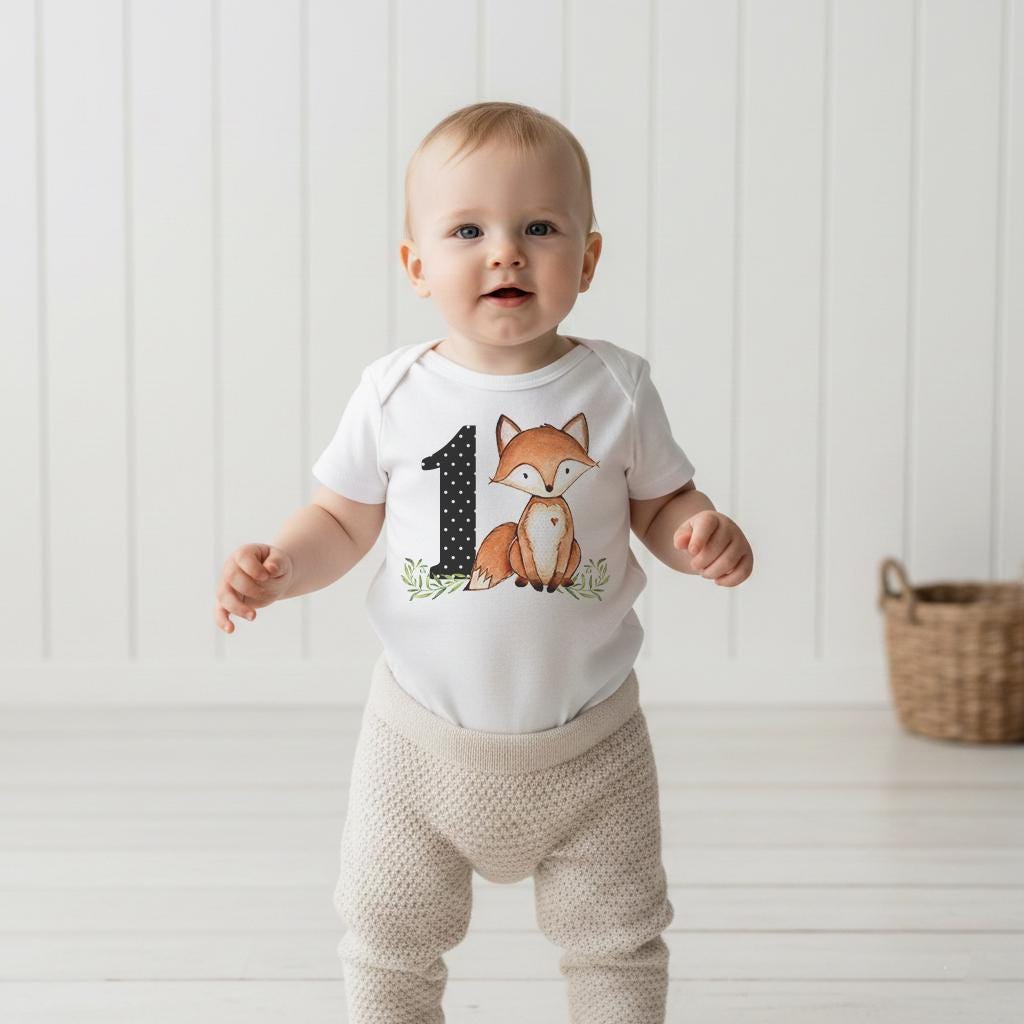 Fox Onesie®, First Birthday, Woodland Party, Woodland Theme, Woodland Party, Wild One Birthday, First Birthday Shirt, Fox Party, Little Fox