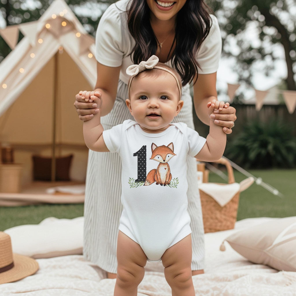Fox Onesie®, First Birthday, Woodland Party, Woodland Theme, Woodland Party, Wild One Birthday, First Birthday Shirt, Fox Party, Little Fox
