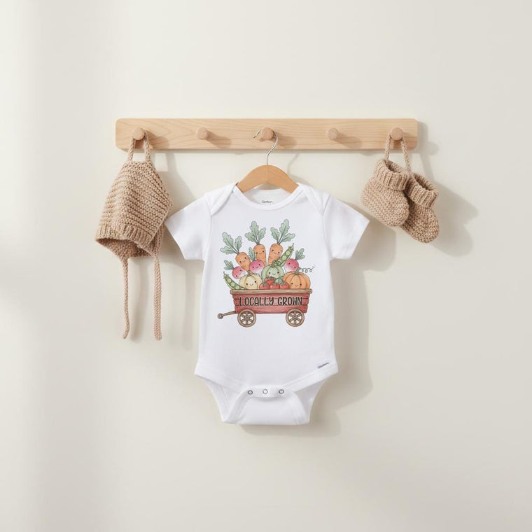 Locally Grown Baby Shower, Farmers Market Baby Outfit, Baby Shower Gift, Newborn Bodysuit, Organic Farm Baby Clothes, Gender Neutral Baby
