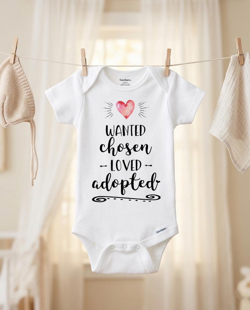 Adoption Reveal, Adoption Onesie®, Wanted Chosen Loved Adopted, Adoption Gift, Adoption Announcement, We are Adopting, Worth the Wait, Adopt
