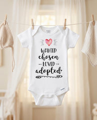 Adoption Reveal, Adoption Onesie®, Wanted Chosen Loved Adopted, Adoption Gift, Adoption Announcement, We are Adopting, Worth the Wait, Adopt