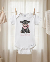 New to the Herd Baby Girl, Angus Cow Baby Shower Gift, Farm Baby Girl Clothes, Western Nursery, Cute Country Baby Bodysuit