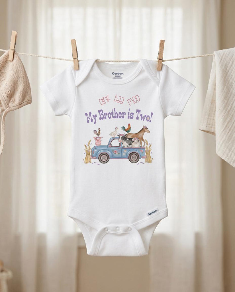 Brother Birthday, Oink Baa Moo, Girl Birthday Shirt, Farm Birthday, Oink Moo Turning Two, 2nd Birthday, Blue Truck Party, Farm Party Theme