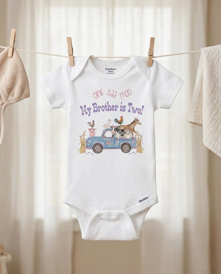 Brother Birthday, Oink Baa Moo, Girl Birthday Shirt, Farm Birthday, Oink Moo Turning Two, 2nd Birthday, Blue Truck Party, Farm Party Theme