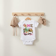 ONE Happy Camper Birthday Onesie®, Camping Party, Watercolor Art, First Birthday Girl