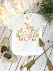 Two Wild Safari Birthday Shirt, Second Birthday Girl Outfit