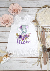 3rd Birthday, Elephant Theme, Birthday Dress, Third Birthday, Girl Birthday, Girl Birthday Gift, Elephant Party, Boho Birthday, Boho Theme