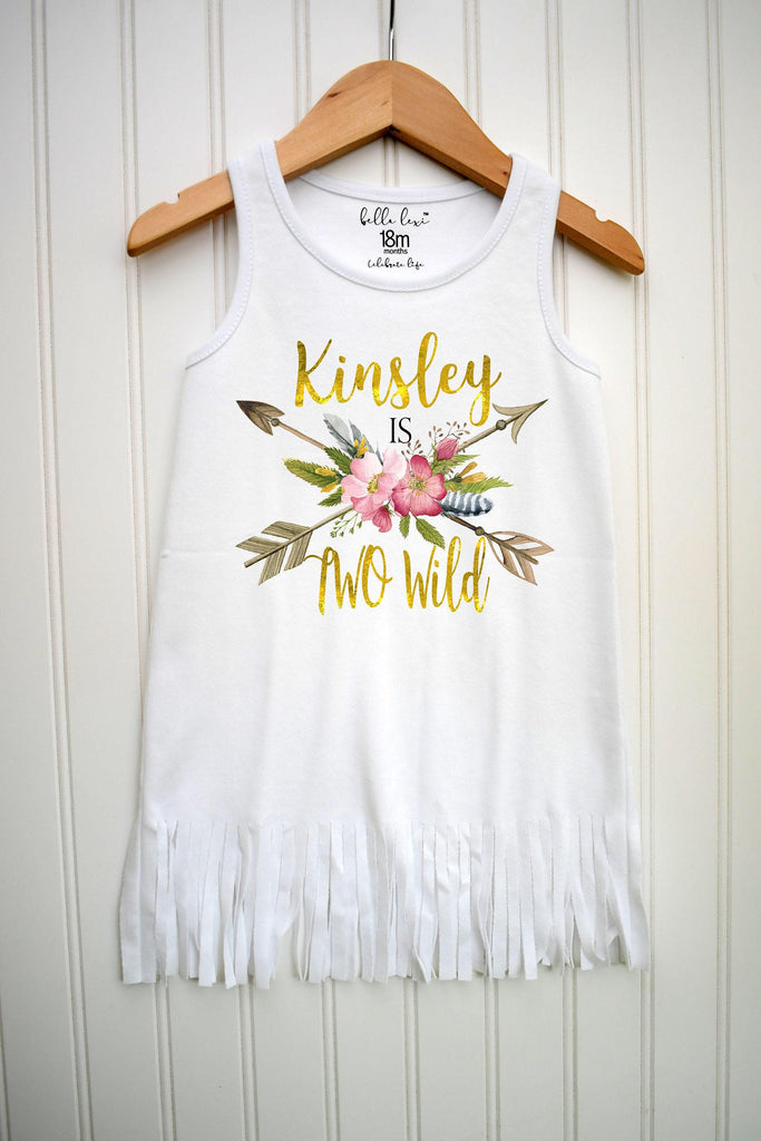 Second Birthday, Two Wild, Girl Birthday Dress, Personalized Birthday, 2nd Birthday, Fringe Birthday Dress, Boho Birthday, Girl Birthday Set