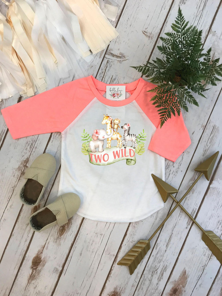 Two Wild Safari Birthday Raglan Shirt, Second Birthday, Multi-Color