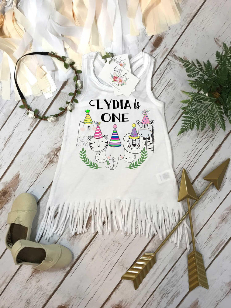 Wild One Safari Birthday Dress, First Birthday Girl Outfit