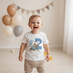 Oink Baa Moo Farm Second Birthday Shirt, Blue Truck Party Outfit