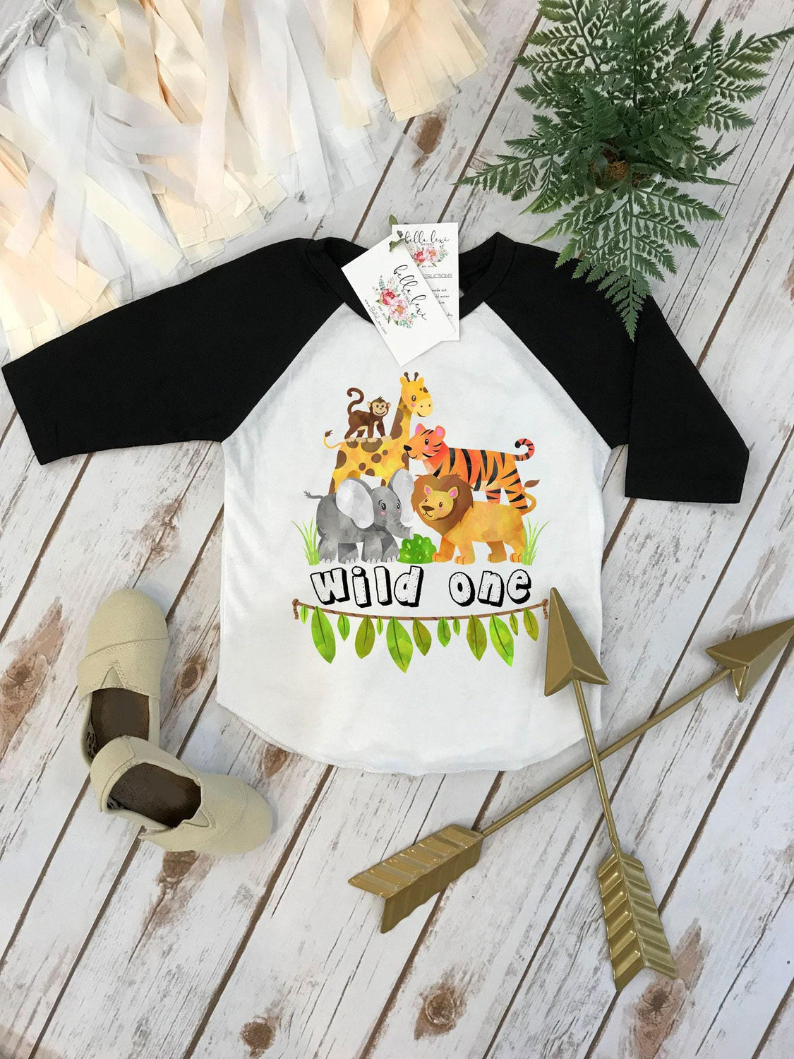 Safari Birthday Shirt, Wild One Jungle Animal Design