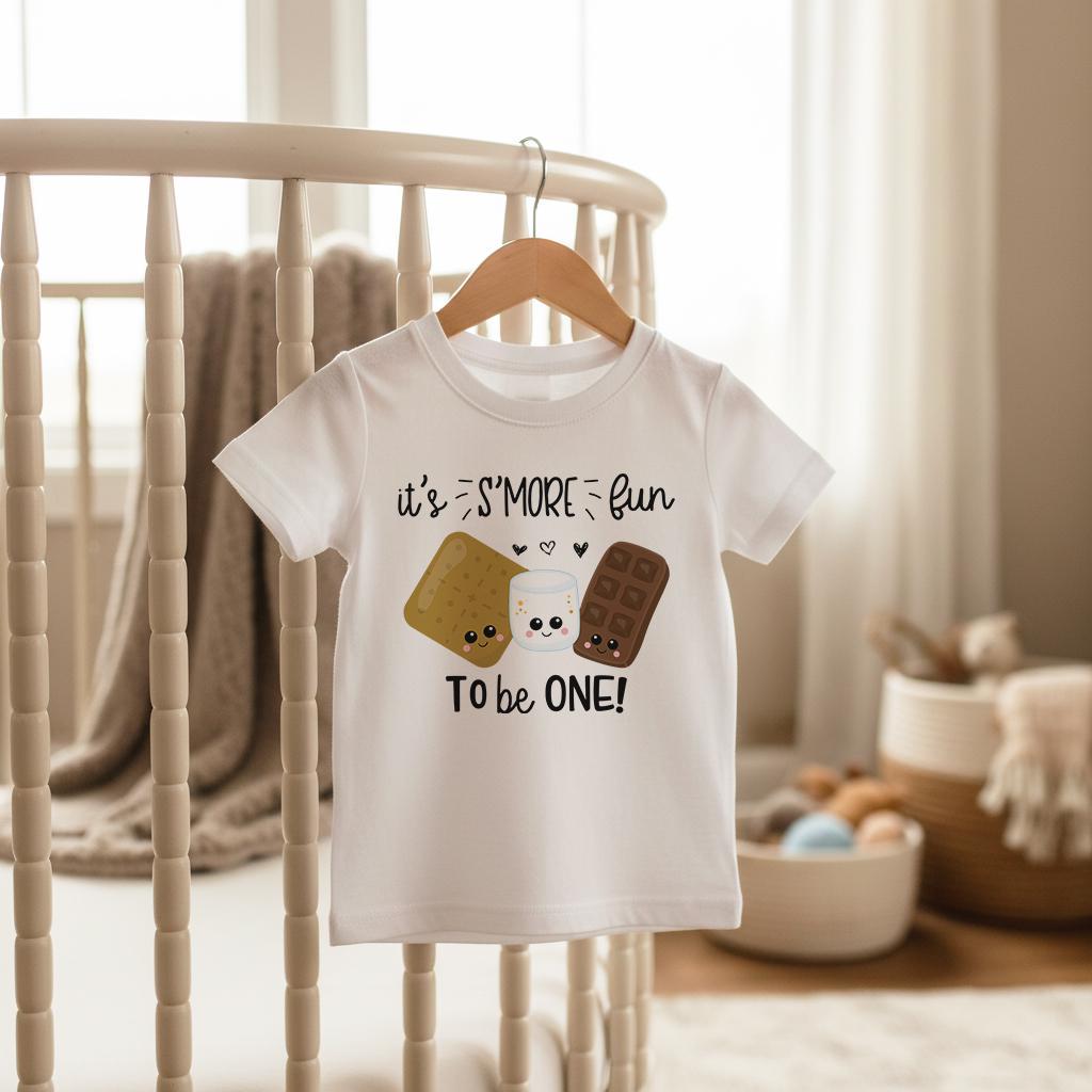 S'more Fun to be ONE Onesie®, Camping Birthday Shirt, First Birthday Romper