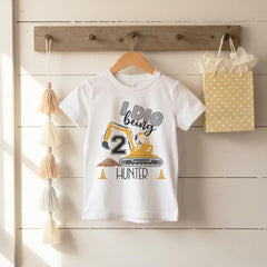 I Dig Being 2 Construction Birthday Shirt, Personalized 2nd Birthday Tee