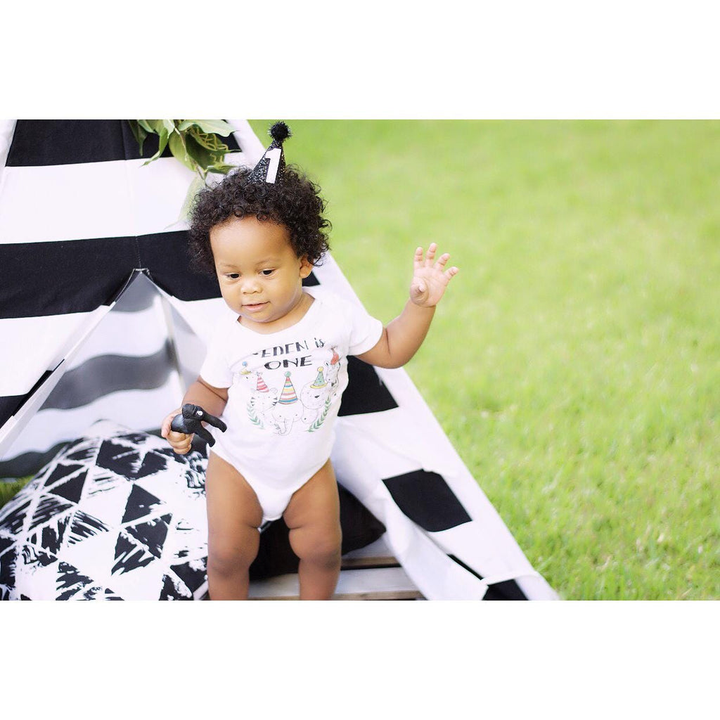 Wild One Safari Birthday Bodysuit, First Birthday Boy Outfit