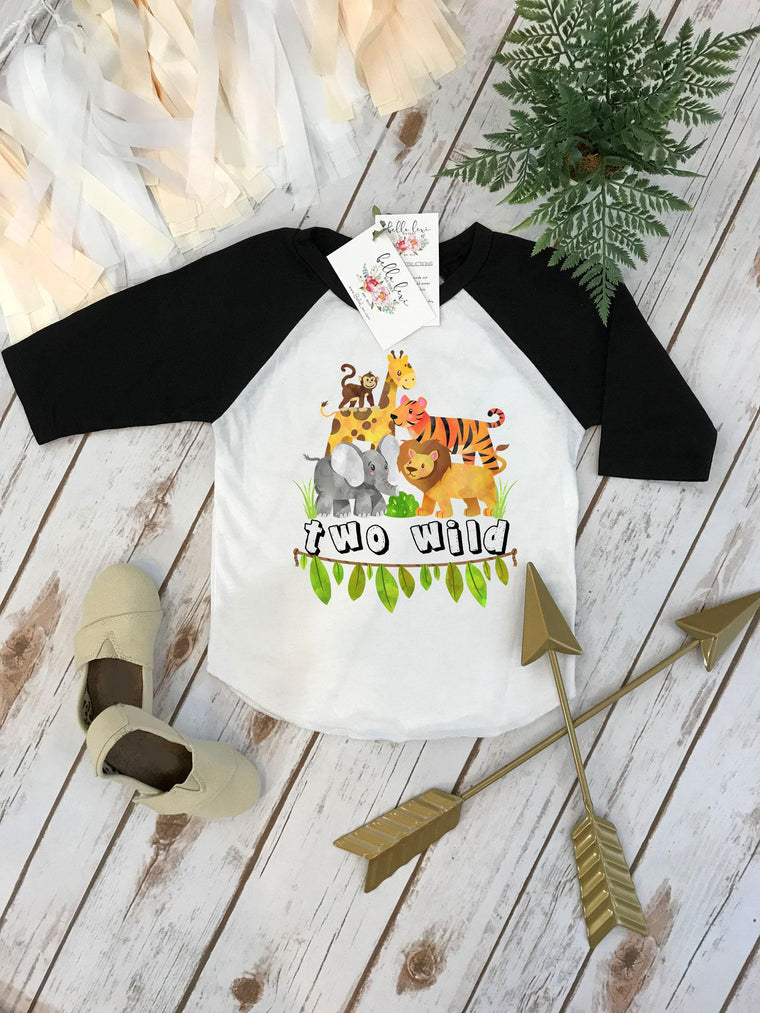 Two Wild Safari Birthday Shirt, Second Birthday Boy Outfit