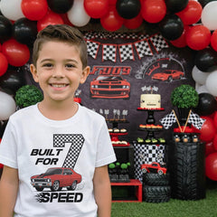 Built for Speed Birthday Shirt, Race Car Party Shirt, Boys 7th Birthday Tee, Fast Car Shirt, Kids Racing Theme Outfit, Car Lover Gift