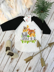 Wild and 3 Safari Birthday Shirt, Third Birthday Outfit