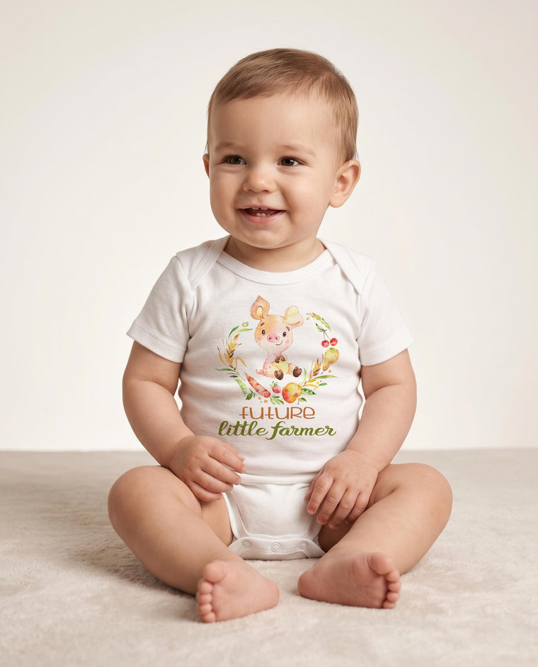 Future Little Farmer Pig Bodysuit, Country Farm Baby Gift