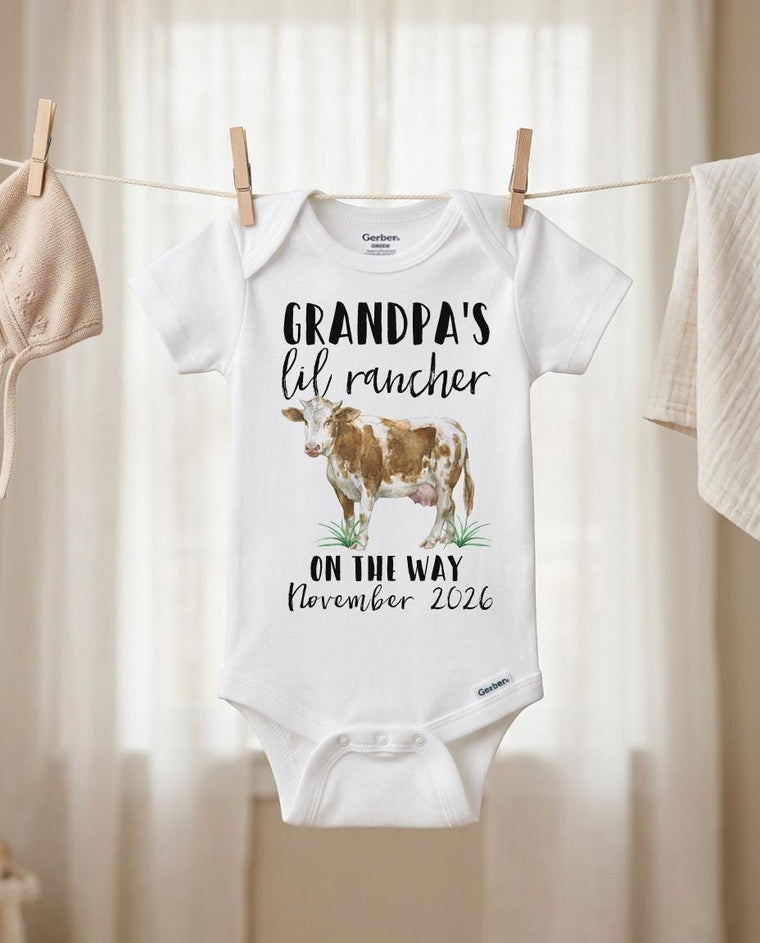 Grandpa's Lil Rancher Bodysuit, New Arrival Gift, Farm Shirt