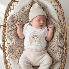 Worth the Wait, Baby Shower Gift, Newborn take home outfit, Rainbow Baby, IVF Pregnancy
