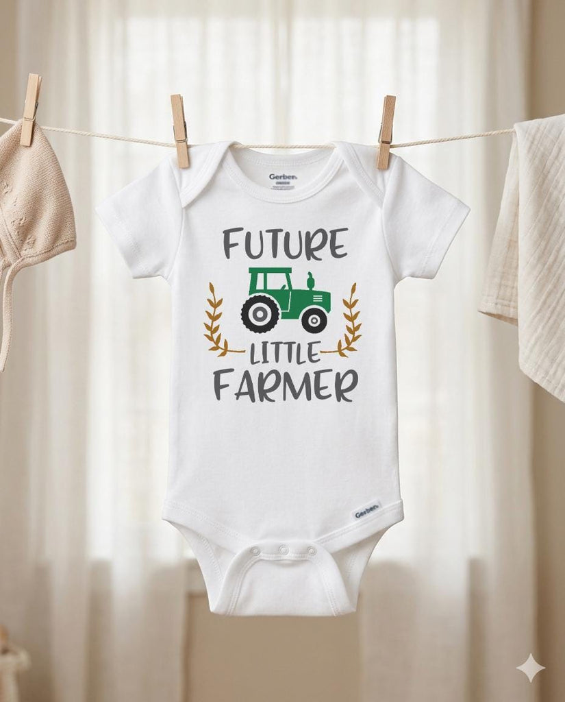 Future Little Farmer Bodysuit, New Arrival Gift, Tractor Shirt