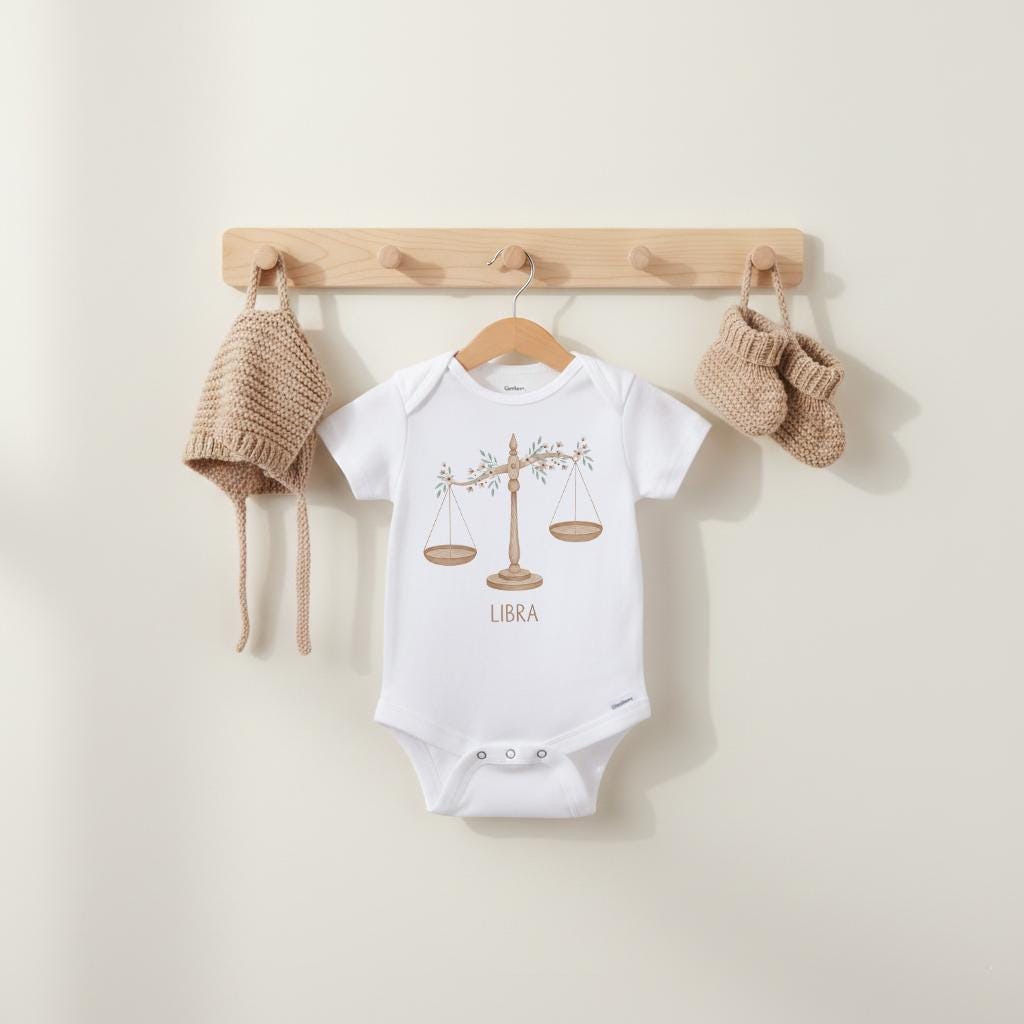 Libra Baby Bodysuit, Zodiac Sign Baby Gift