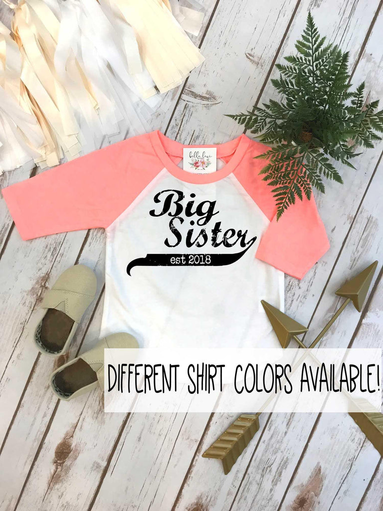 Big Sister Shirt, Baseball Tee, Sisters Family Gift