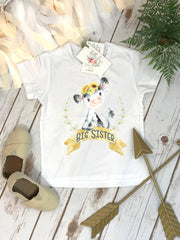 Big Sister Sunflower Cow Bodysuit