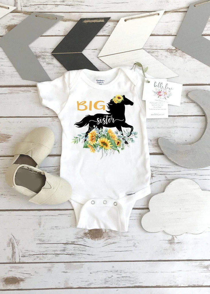 Big Sister Sunflower Horse Bodysuit