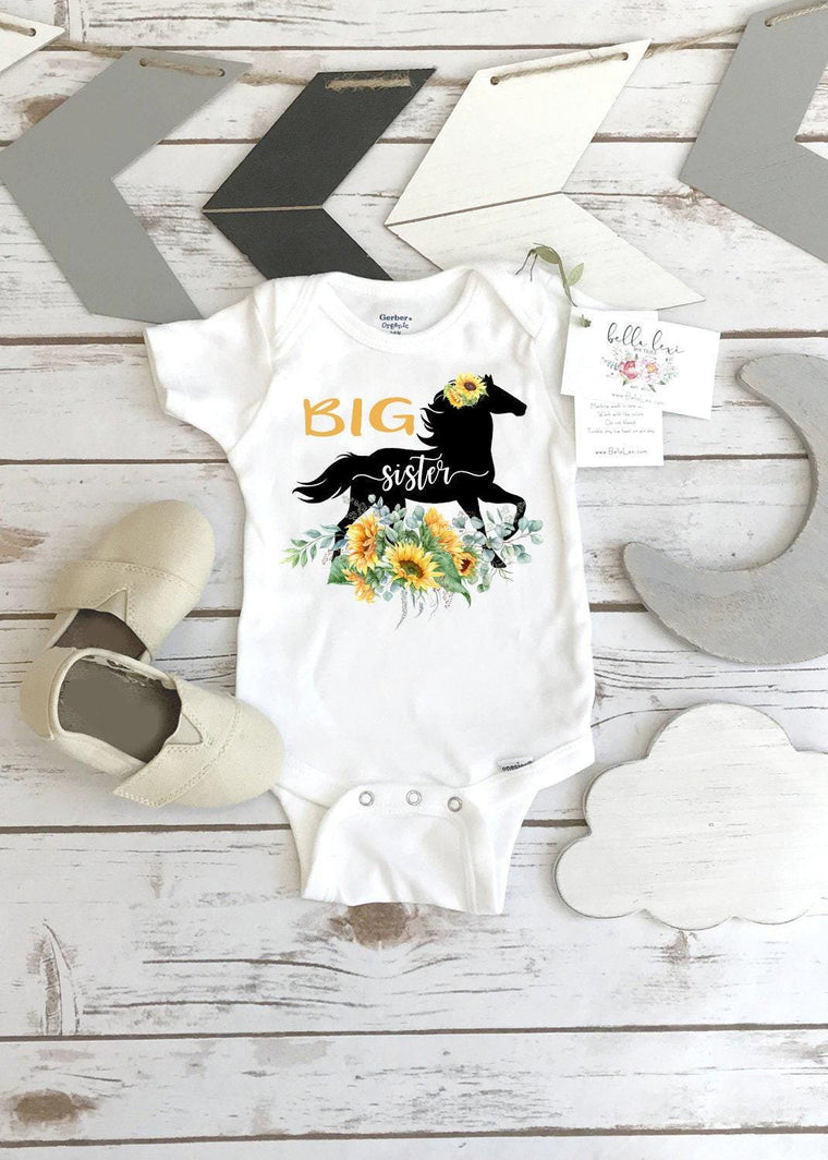 Big Sister Sunflower Horse Bodysuit