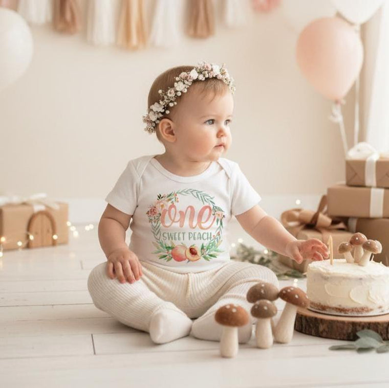 Peach First Birthday, Little Peach is One, 1st Birthday Outfit