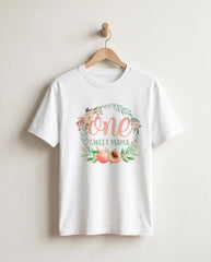One Sweet Mama Shirt — Peach First Birthday Mom Tee — Summer Birthday Party — Sweet as a Peach