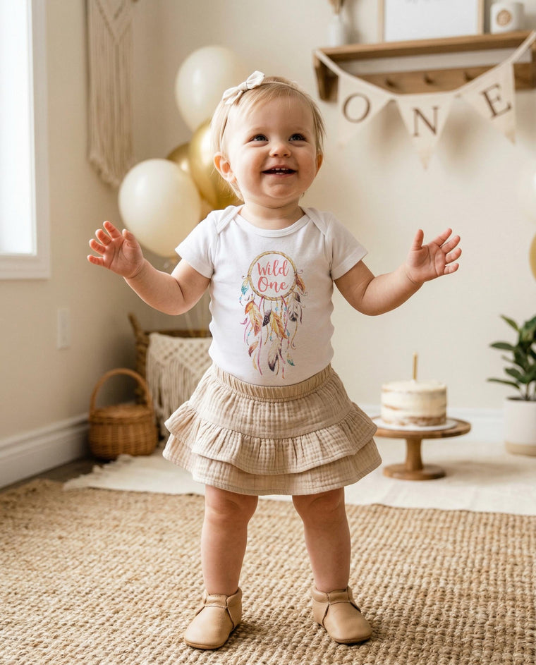 Wild One Boho Dreamcatcher First Birthday Bodysuit