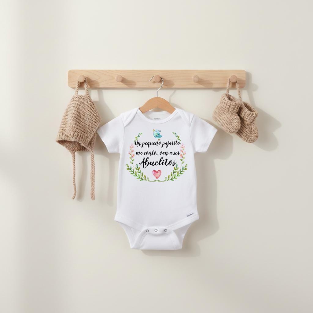 Spanish New Arrival Bodysuit for Abuelos, Baby Gift for Abuelitos