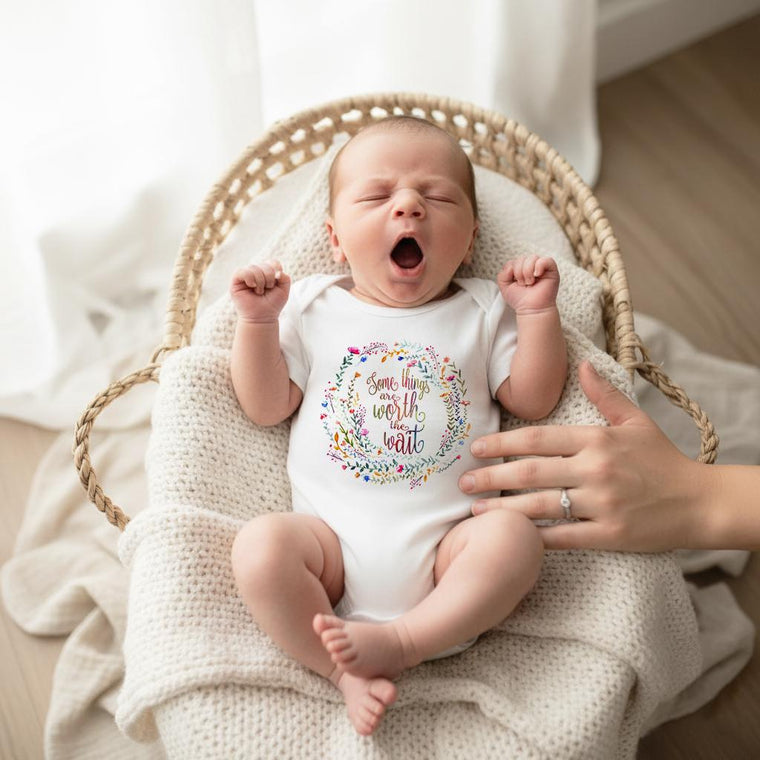 Rainbow Baby Bodysuit, Worth the Wait, Neutral Rainbow Baby Gift, After Loss Baby Outfit, Watercolor Baby Shower Tee, Baby Girl Gift