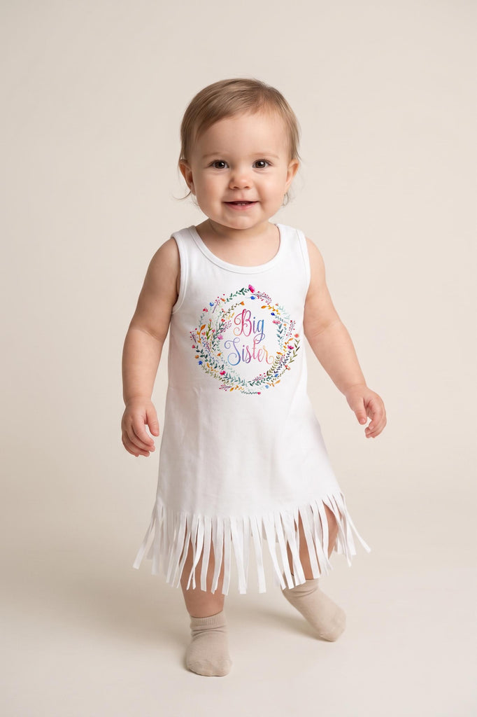 Rainbow baby big sister gift pregnancy announcement outfit toddler