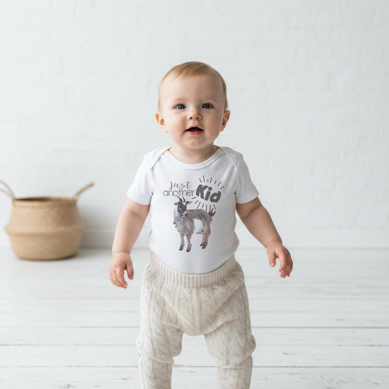 Farm Help on the Way, Goat Farm Baby Bodysuit, Just Another Kid