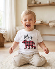 Big Brother Shirt, Buffalo Plaid Bear, Toddler Shirt, Big Brother Gift, Big Bro Tee Top