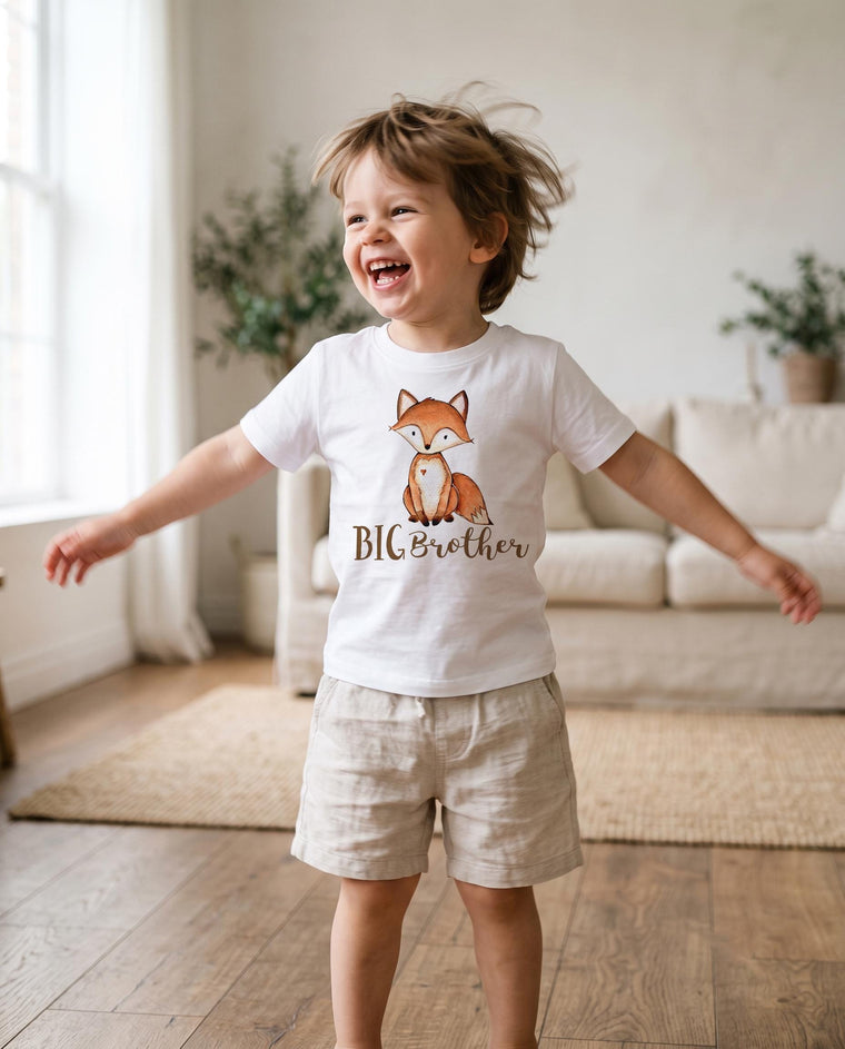 Big Brother Fox Shirt, Brothers Matching Tees, Toddler Brother Gift