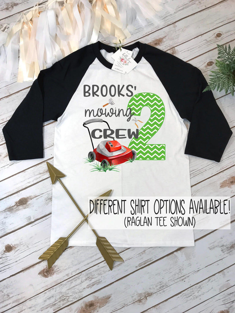 Second Birthday, Lawnmower Birthday, Mowing on up, 2nd Birthday, Lawn Mower Party, Farm Party Theme, Mom Shirt, Dad Shirt, Personalized Set