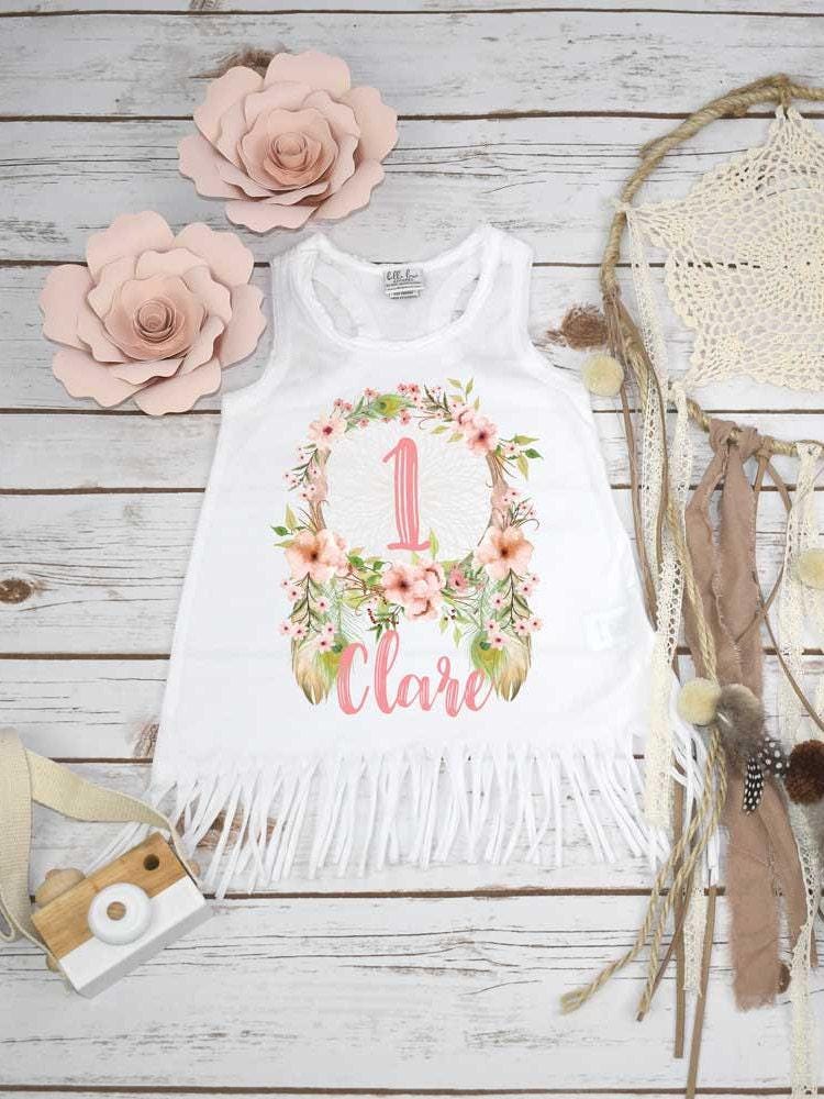 Wild One, First Birthday, Girl Birthday Dress, Boho Birthday, 1st Birthday, Dreamcatcher Birthday, Floral Birthday,1st Birthday Outfit, Pink