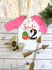 Watermelon Party, Two Sweet, Watermelon Birthday, 2nd Birthday, Girl Birthday, Birthday Shirt, Girl Birthday Gift, Sweet to be 2, Two Sweet