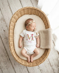Personalized Baby Girl Gift, Monogram Newborn Bodysuit