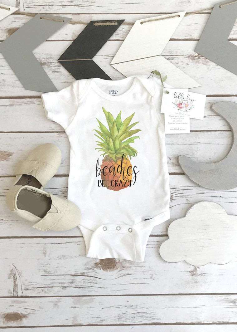 Beaches Be Crazy Pineapple Bodysuit